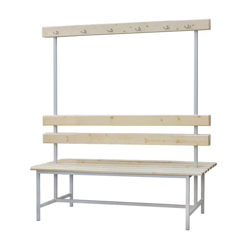 Лавка гардеробна УХЛ-МАШ (2 СВ-1500) двостороння з вішалкою